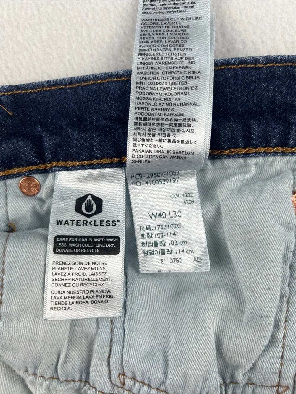 Levis 502 Mens Regular Tapered Fit Denim Jeans Dark Wash Size 40x30 Premium